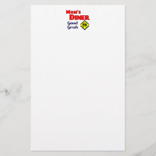 Mom's Diner Good Grub Funny Retro Gezegde Briefpapier