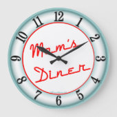 Moms Diner Retro Kitchen wandklok Grote Klok (Voorkant)