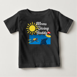 Moms Diving Buddy Design - Baby Fine Jersey T-Shir