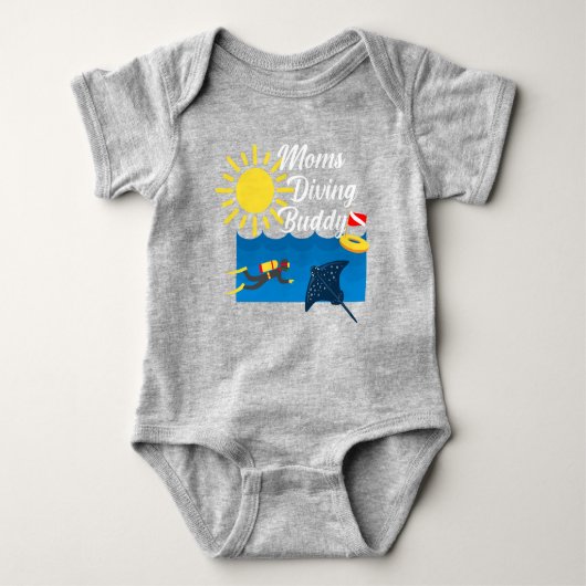 Moms Diving Buddy Design - Baby Jersey Bodysuit (Voorkant)
