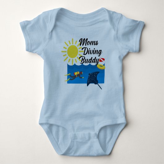 Moms Diving Buddy Design - Baby Jersey Bodysuit (Voorkant)
