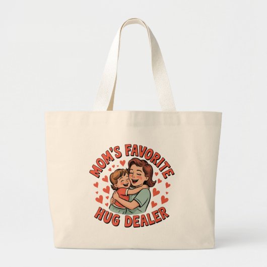 Mom's Favoriete Knuffeldealer - Schattige cadeau v Grote Tote Bag (Voorkant)