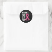 Mom's Fight is mijn strijd tegen borstkanker Aware Ronde Sticker (Tas)
