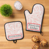 "Mom's Hot Kitchen" Cadeau Ovenwant & Pannenlap Set (Top down)