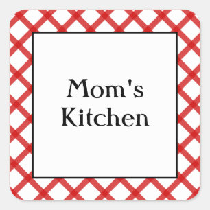 Mom's Kitchen Custom Gezegde Red Controles Sticker
