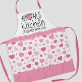 Mom's Kitchen Gekruid met liefde roze harten Schort