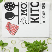 Mom's Kitchen Love Served Daily Kitchen Handdoek (Gevouwen)