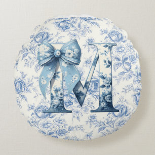 Mom's Lichtblauwe Chinoiserie Ronde Kussen