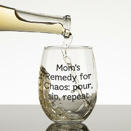 Mom's Remedy voor Chaos-Pour Sip Herhaal Wijnglas Zonder Voet