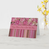 Moms rozen en strepen Moederdag Kaart (Gele Bloem)