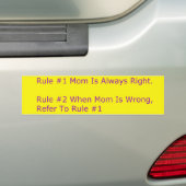 Moms Rules Bumpersticker (Op auto)