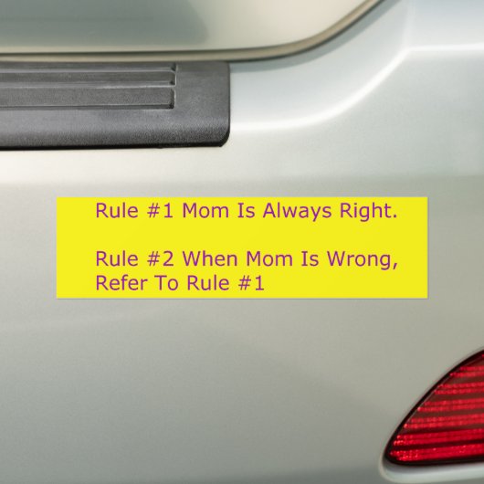 Moms Rules Bumpersticker (Op auto)