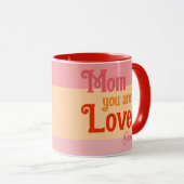 Moms tasse rétro tendance pour son rose chic (Devant droit)