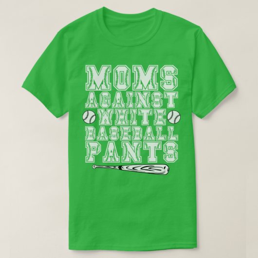 Moms tegen witte honkbalzuigers t-shirt (Design voorkant)