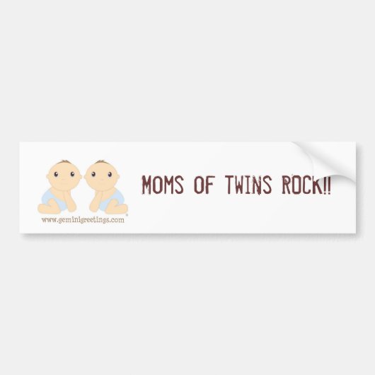 Moms van tweeling ROCK!! Bumpersticker (Voorkant)