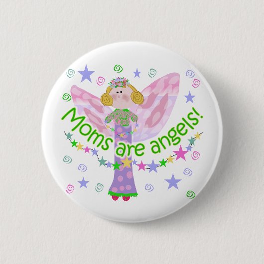 Moms zijn Angels Ronde Button 5,7 Cm (Voorkant)