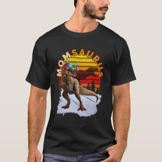 MOMSAURUS Jurassic Rex Moeder Skiën Vintage Wereld T-shirt