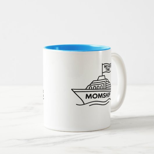 MOMSHIP – No Me Time Funny Mom Life Two-Tone Mug (Devant droit)