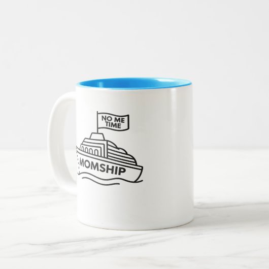 MOMSHIP – No Me Time Funny Mom Life Two-Tone Mug (Devant gauche)