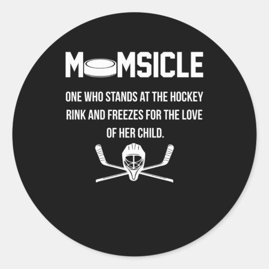 Momsicle Hockey MOM Ronde Sticker (Voorkant)