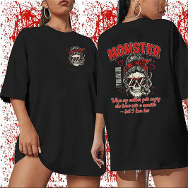 MOMSTER Funny Mom Skull T-Shirt,Angry Mom Monster Tri-Blend Shirt