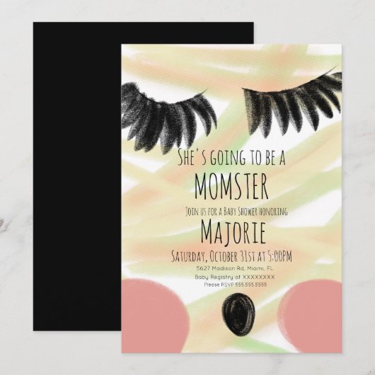 Momster Halloween maman Baby shower Invitation (Devant / Derrière)