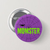 Momster Lime Green Driving Font Spider Web Button (Voorkant /achterkant)