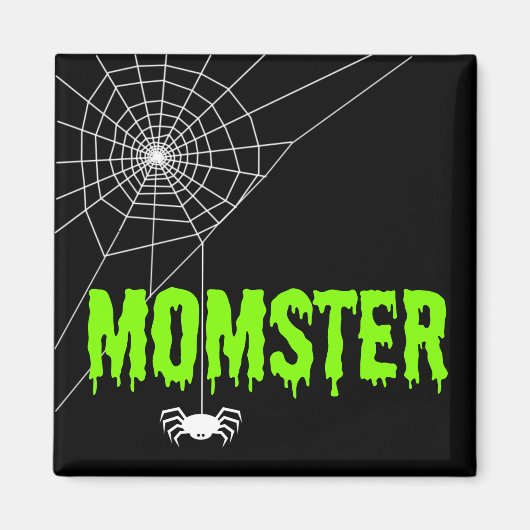 Momster Lime Green Driving Font Spider Web Magneet (Voorkant)