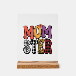 Momster Maman Vintage Typographie Imprimé Léopard