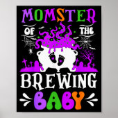 Momster Of The Brewing Baby Mom To Be Halloween Poster (Voorkant)