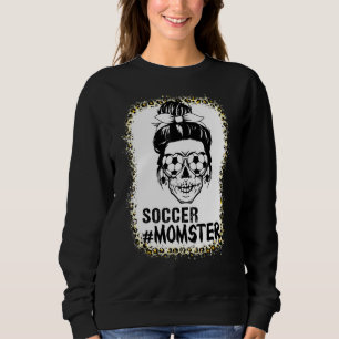 Momster Soccer Mam Messy Bun Skull voor vrouwen Ha Trui