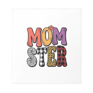 Momster Vintage Moeder Luipaard Streep Typografie Notitieblok