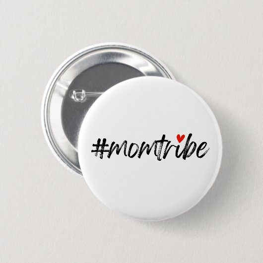 #MomTribe | Modern Moederschap Script Moederdag Ronde Button 5,7 Cm (Voorkant /achterkant)