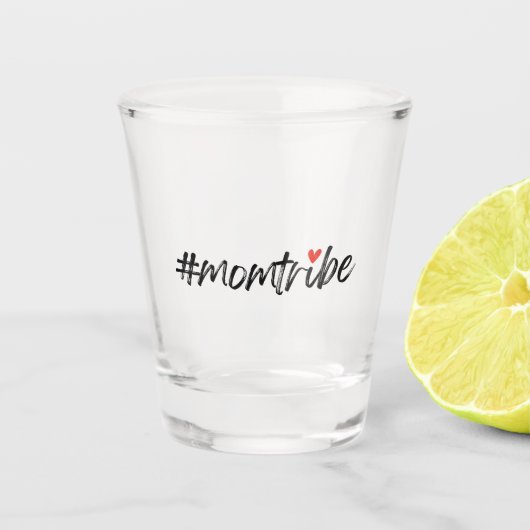 #MomTribe | Modern Moederschap Script Moederdag Shot Glas (Voorkant)