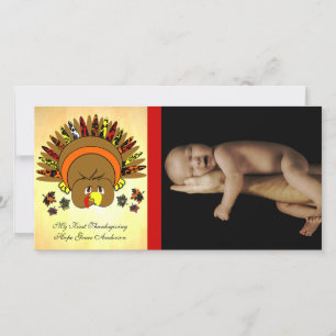 Mon 1er mignon Carte photo de Thanksgiving Turquie