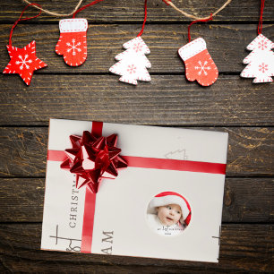 Mon 1er Noël Bébé Nom Autocollant Neutre