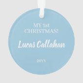 Mon 1er ornement acrylique de flocon de neige bleu (dos)