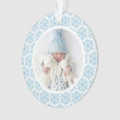 Mon 1er ornement acrylique de flocon de neige bleu (devant)