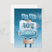 Mon 40e anniversaire Invitation de fête (petite) (Devant / Derrière)