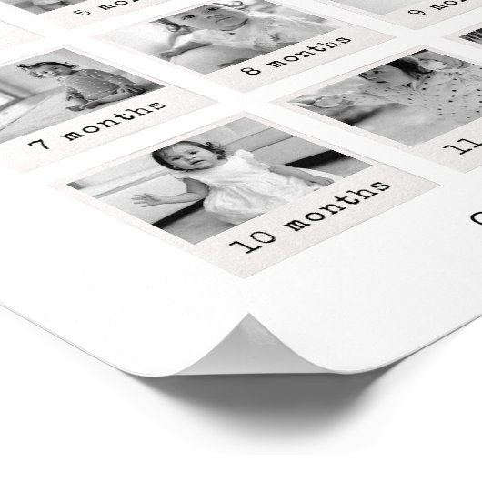 Mon affiche de première année Noir et blanc (Coin)