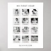 Mon affiche de première année Noir et blanc (Devant)