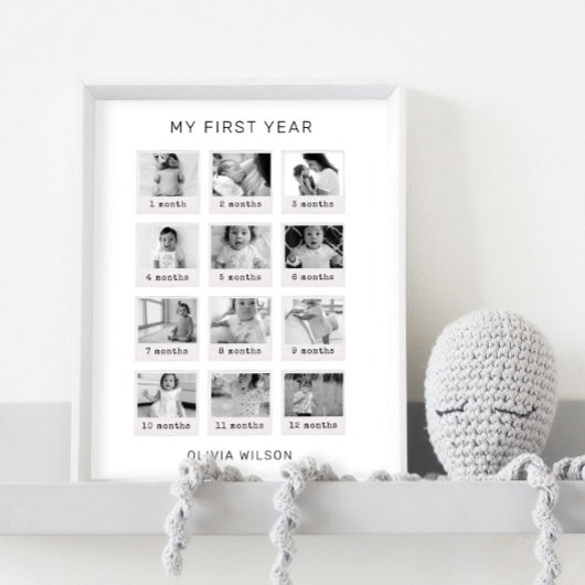 Mon affiche de première année Noir et blanc