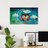 Mon affiche du hibou croissant (Bureau à domicile)