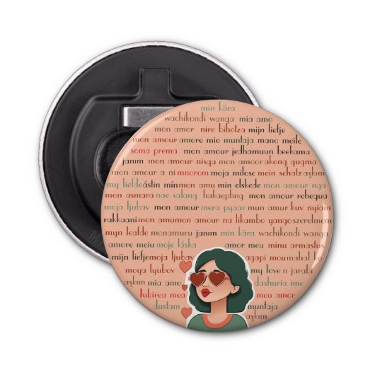 Mon Amour Button Flesopener (Voorkant)