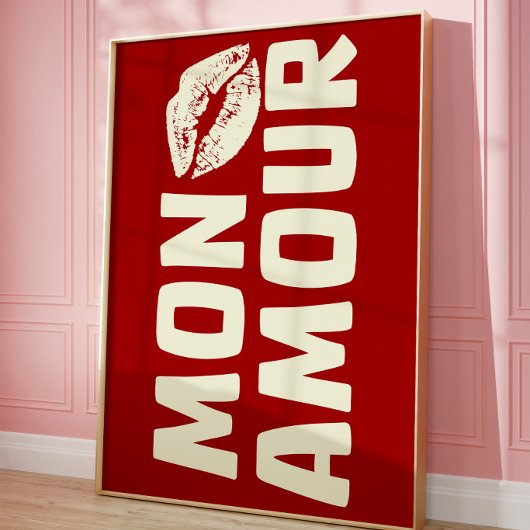 Mon Amour Impression de Typographie Rétro | Amour