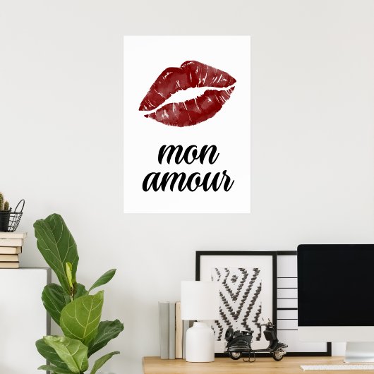 Mon amour lippen poster (Thuiskantoor)