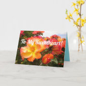 Mon amour Rose fleurs florales Carte d'anniversair (Fleur jaune)