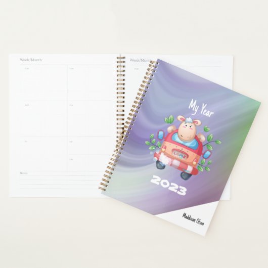 Mon année mignonne mouton sur marbre avec nom (Devant avec enveloppe)