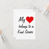 Mon Appartenance À Une Carte De Serveur Alimentair (Devant/Arrière en situation)