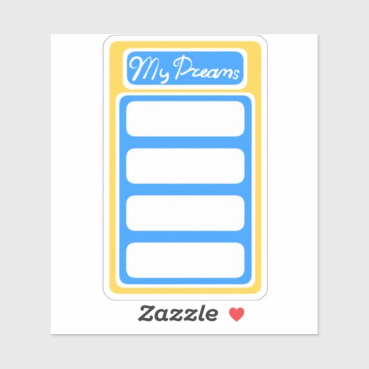 Mon autocollant de planificateur de rêves scrapboo (Feuille)